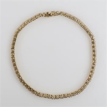 10kt GP Silver Clear Stone Tennis Bracelet