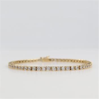 10kt GP Silver Clear Stone Tennis Bracelet