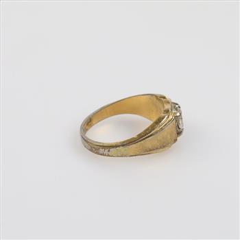 10kt GP Two-tone Clear Stone Ring