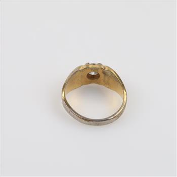 10kt GP Two-tone Clear Stone Ring