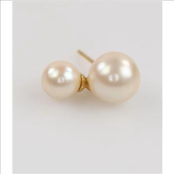10kt GP White Bead Earring