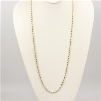 10kt Rope Chain Necklace