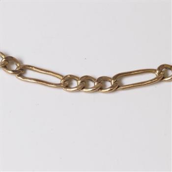 10kt Rose Gold 2.4g Figaro Chain Bracelet
