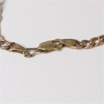 10kt Rose Gold 2.4g Figaro Chain Bracelet