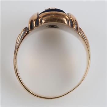10kt Rose Gold Blue Stone Ring