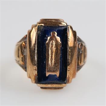 10kt Rose Gold Blue Stone Ring