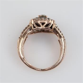 10kt Rose Gold Clear Stone Diamond Accent Ring