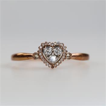 10kt Rose Gold Diamond Heart Ring