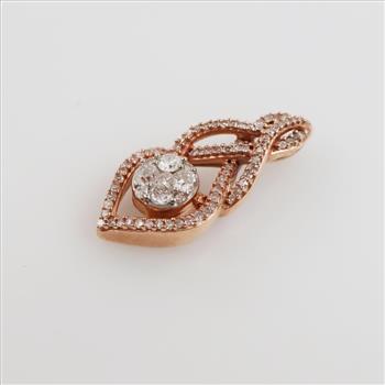 10kt Rose Gold Diamond Pendant