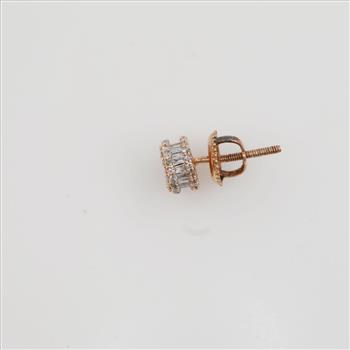 10kt Rose Gold Diamond Single Earring
