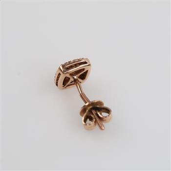 10kt Rose Gold Diamond Stud Single Earring