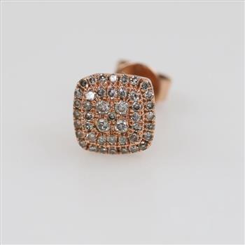 10kt Rose Gold Diamond Stud Single Earring