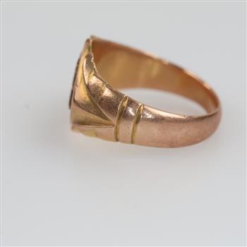 10kt Rose Gold Letter H Signet Ring