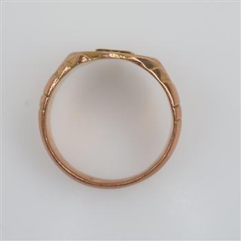 10kt Rose Gold Letter H Signet Ring