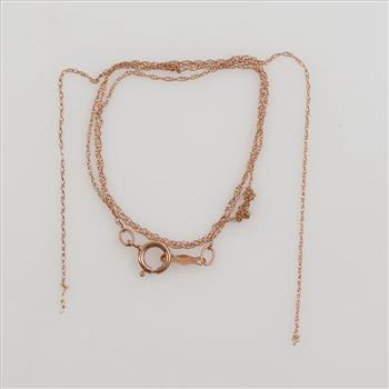 10kt Rose Gold Singapore Chain Necklace