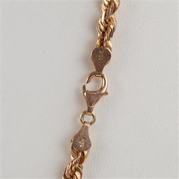 10kt Rose Gold Twisted Rope Chain Necklace