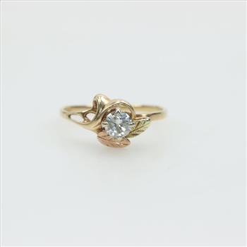 10kt Tri Colored Gold Diamond Ring