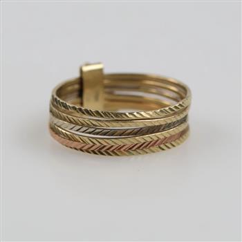 10kt Tri-Color Gold Milti Band Ring