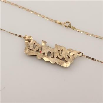 10kt Tri-color Gold Name Plate Necklace