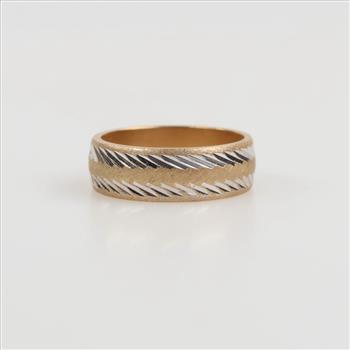 10kt Two Tone Gold Band
