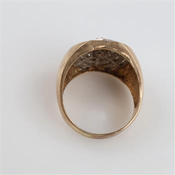 10kt Two Tone Gold Clear Stone Ring