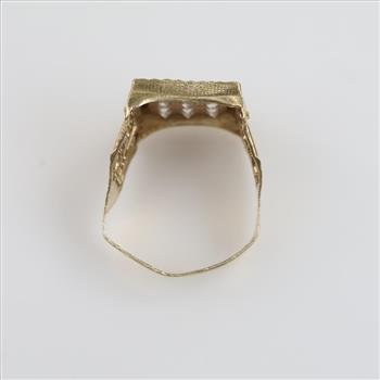 10kt Two Tone Gold Clear Stone Ring