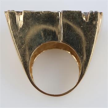 10kt Two Tone Gold Clear Stone Ring