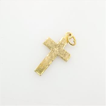 10kt Two Tone Gold Cross Pendant