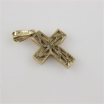 10kt Two Tone Gold Cross Pendant