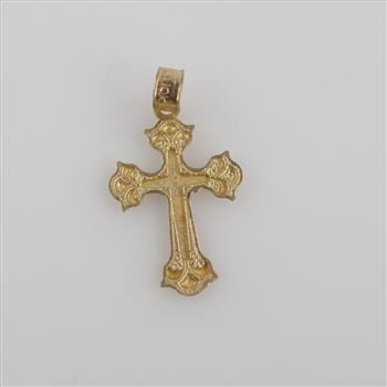 10kt Two Tone Gold Cross Pendant