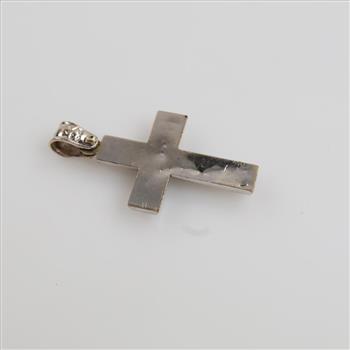 10kt Two Tone Gold Cross Pendant