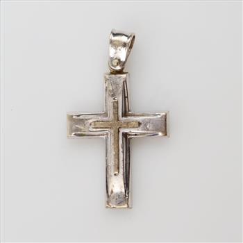 10kt Two Tone Gold Cross Pendant