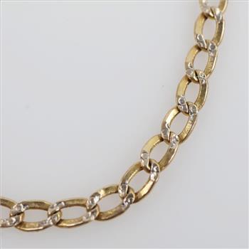 10kt Two Tone Gold Cuban Link Bracelet