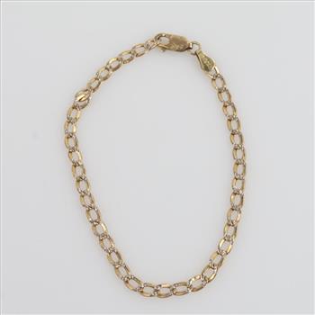 10kt Two Tone Gold Cuban Link Bracelet