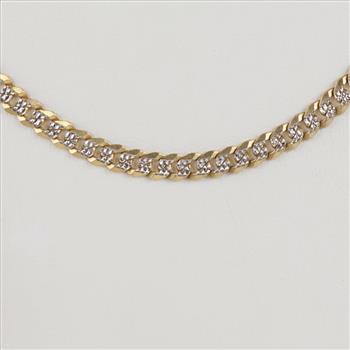 10kt Two Tone Gold Cuban Link Necklace