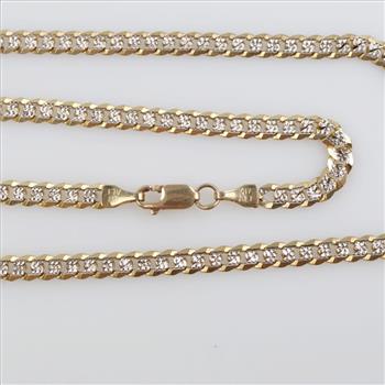 10kt Two Tone Gold Cuban Link Necklace