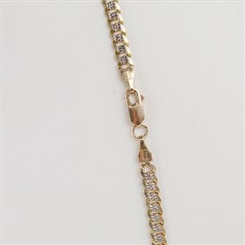 10kt Two Tone Gold Cuban Link Necklace