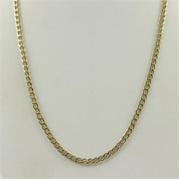 10kt Two Tone Gold Curb Chain Necklace