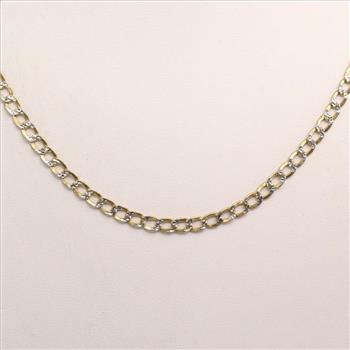 10kt Two Tone Gold Curb Link Necklace