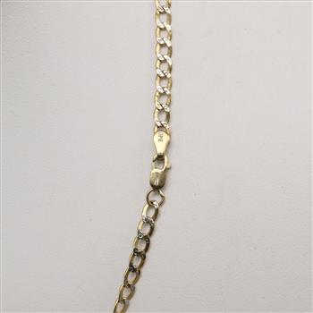 10kt Two Tone Gold Curb Link Necklace