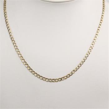10kt Two Tone Gold Curb Link Necklace