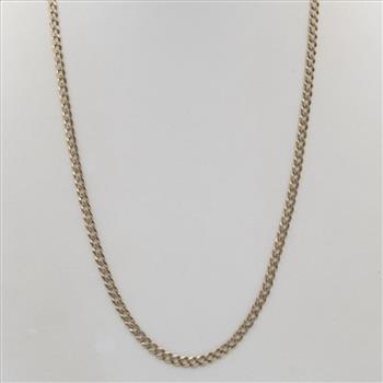 10kt Two Tone Gold Curb Link Necklace