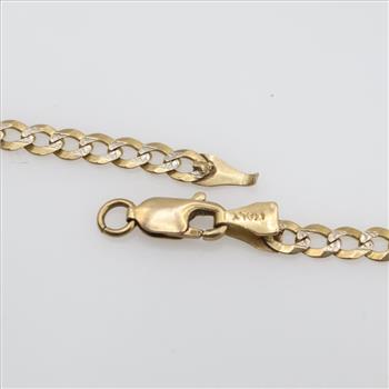 10kt Two Tone Gold Curb Link Necklace