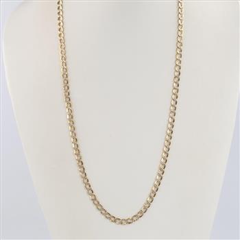 10kt Two Tone Gold Curb Link Necklace