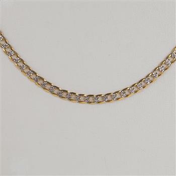 10kt Two Tone Gold Curb Link Necklace
