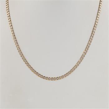 10kt Two Tone Gold Curb Link Necklace