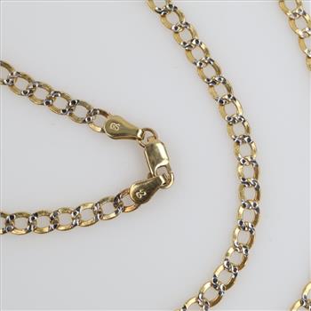 10kt Two Tone Gold Curb Link Necklace