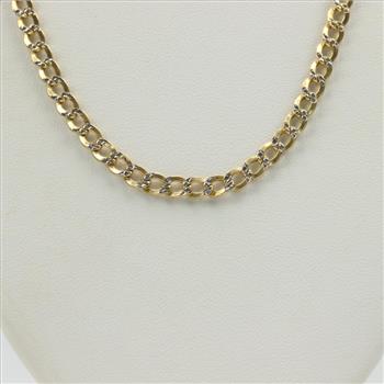 10kt Two Tone Gold Curb Necklace