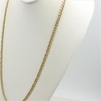 10kt Two Tone Gold Curb Necklace