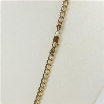 10kt Two Tone Gold Curb Necklace